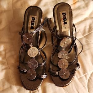DIBA silver wedge shoes 8 1/2